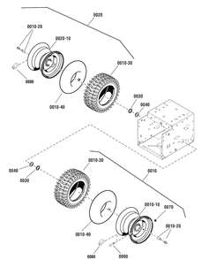 Wheels And Tires Group Diagram and Parts List for 1696082 2011 Briggs and Stratton Snow Blower